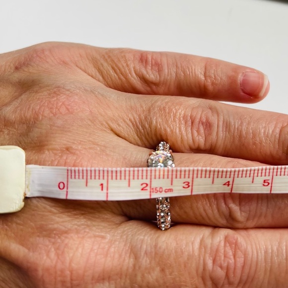 18K Rose Gold Filled White Sapphire Diamond Ring - Picture 5 of 5